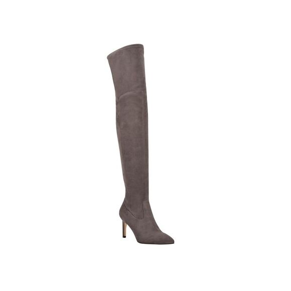 CALVIN KLEIN Shoes - CALVIN KLEIN Womens Gray Goring Sacha Pointy Toe Stiletto Heeled Boots 9 M